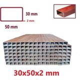 Boyalı 2m 30X50X2 mm Kutu Profil Metal Boru, Dayanıklı ve Şık Tasarım - Seçenek 1 - Altın - Turkuaz