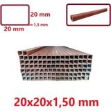 Boyalı (2mt) 20 x 20 x 1,5 mm Kutu Profil Boru Metal 20X20X1,5 Demir