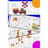 BOYAMA 4 Konsept Boyama Rulosu Büyük Boy Toplam 10 Metre Rulo Boyama Kağıdı Çocuk Anaokulu ve Kreşler İçin Aktivite Çocuk Eğitici Boyama