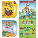 Boyama Çantası Dinazor - Süper Kahramanlar - Sporcular Boyama Kitabı - Kral mıyım? Yoksa Korsan mı? 4'lü Set