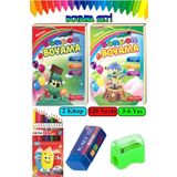 Boyama Kitabı Kalın 1 Paket 3-6 Yaşa Uygun Boyama Kitabı 128 Sayfa Çek Kopar Boya Kuruboya Silgi Kalemtıraş Okul Öncesi