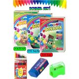 Boyama Kitabı Kalın 1 Paket 3-6 Yaşa Uygun Boyama Kitabı 192 Sayfa Çek Kopar Boya Kuruboya Silgi Kalemtıraş Okul Öncesi