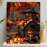 Boyama Tuval Seti Fırça Boya Dahil (Çıtalı) 40X50 cm - Taş Ev