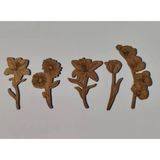 Boyanabilir Ahşap Ham Mdf Çiçekler | 3 mm Ham Ahşap (5 Li Set Halinde) |EO6006
