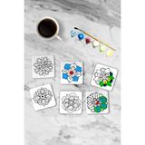 Boyanabilir Mandala Ahşap Bardak Altlığı, Yetişkinler Için Boyama Seti, 6'lı Ahşap Boyama Hobi Seti