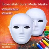 Boyanabilir Surat Model Maske – Lastikli | Kendin Tasarla (5047)