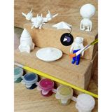 Boyanabilir Uzay Figür Seti, 6 Eğitici Figür, 3D Montessori Oyuncak, Çocuklar Için Aktivite Hobi - Beyaz - 5