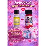 boyansa 1 adet rich kırmızı kumaş boyası + tek yıldız sabitleme ( öpücüklü T-Shirt özel boyama seti )