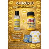 boyansa 1 adet rich sarı kumaş boyası + tek yıldız sabitleme ( öpücüklü T-Shirt özel boyama seti )