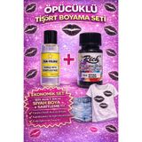 boyansa 1 adet rich siyah kumaş boyası + tek yıldız sabitleme ( öpücüklü T-Shirt özel boyama seti)