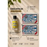 boyansa Mavi koyu kumaş boyası 2 adet + 1 adet sabitleme özel boyama seti ( pantolon , tişört , kıyafet vb )