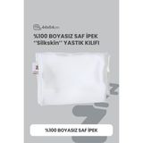 Boyasız Italyan Saf Ipek Yastık Kılıfı - Beyaz - 44x64