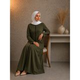Boydan Fermuarlı Kadın Tesettür Namaz Elbisesi - 00410 Haki - L - XL