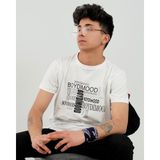 Boydimood Erkek Boydi Baskılı Oversize Beyaz Tişört - XL