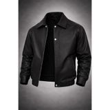 Boymen Erkek Oversize Deri Ceket Premium Mevsimlik bomber Deri Ceket