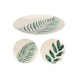 BOYNER EVDE Porselen Beyaz Yaprak Desenli Yemek Tabağı 27 cm 2'li Set, 5003224954