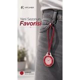 Boyol Pop Çanta Charm Saat Askılı Analog Saat Sekizgen Tasarım Unisex Çanta Aksesuarı - Kırmızı
