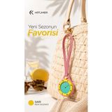 Boyol Pop Çanta Charm Saat Askılı Analog Saat Sekizgen Tasarım Unisex Çanta Aksesuarı - Pembe