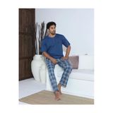 Boyraz Kısa Kollu - Alt Uzun Erkek Pijama Takımı Penye Süprem Kumaş
