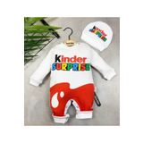 BOYS AND GİRLS TRENDİMİZBİR BUTİK (BY MURAT BABY) Kinder Suprise Baskılı Tulum ( Kinder Sürpriz Tulum Bere Takım)