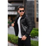 BOYS MANS Erkek Deri Ceket Kışlık Mont Şişme Mont