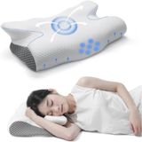 Boyun Desteği İçin Ultra Fıtık Ağrı Soğutma Yastığı, Ayarlanabilir Servikal Yastık Rahat Uyku, İcin Ergonomik Konforlu Hafızalı Köpük Yastıklar Giri Beyaz