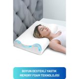Boyun Destekli Ortopedik Visco Yastık Boyun Düzleşmesi Için Visco Yastık 60x40x10 Cm