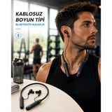 Boyun Tipi Kablosuz Bluetooth Kulaklık Uzun Pil Ömrü Mikrofonlu