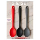 Boyuna Bak 3’Lü Silikon Servis Kaşığı Seti | 20 Cm | Ultra Sert Uçlu | Yanmaz – Yapışmaz