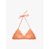 Boyundan Bağlamalı Fırfırlı Üçgen Bikini Üstü