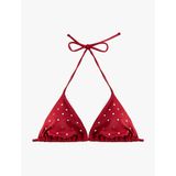 Boyundan Bağlamalı Zımbalı Üçgen Bikini Üstü