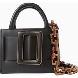 BOYY Micro Bobby Surreal Mini Calfskin, Deri Lüks Çanta ve Zincirli Omuz Askısı - Siyah