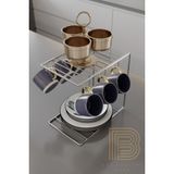 Boz Concept Home 6lı Kahve Fincan Askılığı Kupa Askısı Mutfak Düzenleyicisi - Gümüş