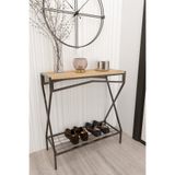 Boz Concept Home Dresuar Metal Ayaklı Çam Ahşap Raflı Dekoratif Çok Amaçlı 2 Raflı Düzenleyici Mutfak Düzenleyici