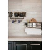 Boz Concept Home Mutfak Rafı Lüks Baharatlık Kağıt Havluluk Fincanlık Sepet Raf Dekoratif Düzenleyici Sepet Peçetelik - Siyah
