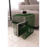 boz concept home VİYANA Tel Metal Tasarımlı Modern Paslanmaz Yan Sehpa, Dekoratif Metal Sehpa