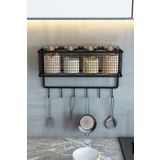 boz concept home Yapışkanlı Kancalı Asılabilir Baharatlık Metal Fincanlık Mutfak Rafı Saklama Düzenleme