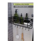 boz concept home Yapışkanlı Paslanmaz 6 Kancalı Süper Lüks Banyo Düzenleyici,banyo Aksesuar Şampuanlık Banyo Rafı
