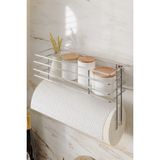Boz Concept Home Yapışkanlı Paslanmaz Mutfak Rafı Lüks Baharatlık Kağıt Havlu Mutfak Düzenleyici Baharatlık - Gümüş