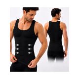 Bozkar Erkek Seamless Korse Atlet, Toparlayıcı Slim Fit Şekillendirici,%90 Mikrofiber%10 Elastan, Beyaz (SİYAH, M 40)