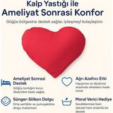 Bozkar Medikal Kalp Yastığı Ameliyat Sonrası Göğüs Desteği Rahatlama ve Ağrı Azaltıcı Yastık - Kalpli Yastık - Kırmızı
