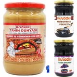 Bozkır Tahin Dünyası Kavrulmuş Tahin Cam 600 gr - Keçiboynuz Pekmezi Cam 800 gr - Üzüm Pekmezi Cam 800G - 2,9 kg