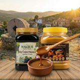 Bozkır Tahin Merkezi Yerli Susam Ata tohumu Taş Değirmen Tahini 935 gr & Köy Üzüm Pekmezi 950 gr(katkısız&doğal) - 1,9 kg