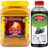 Bozkırlı Çavuşoğlu Çavuşoğlu Odun Ateşinde Kepeksiz Bozkır Tahini 930 gr + Üzüm Pekmezi 1000g - 1,9 kg