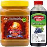 Bozkırlı Çavuşoğlu Kepekli Bozkır Tahini 930 gr ve Üzüm Pekmezi Pet 1000 gr Lezzetli İkili Set
