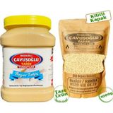 Bozkırlı Çavuşoğlu Kepeksiz Beyaz Tahin 930G + Beyaz Kavrulmamış Çiğ Susam 1000G