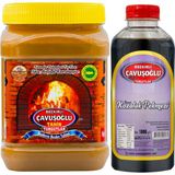 Bozkırlı Çavuşoğlu Odun Ateşinde Çifte Kavrulmuş Kepekli Bozkır Tahini 930 gr + Kozalak Pekmezi 1000 gr - 1,9 kg