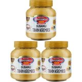 Bozkırlı Çavuşoğlu Susamlı Tahin Kreması 330 gr x 3 Katkısız Lezzet ve Vegan Uyumlu