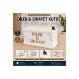 BOZKURT CNC DİLEK & ŞİKAYET KUTUSU %100 MDF ŞIK TASARIM GÜVENLİ İKİ ANAHTARLI BEYAZ