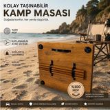 Bozkurt Cnc Portatif Kamp Masası Deniz, Orman, Piknik Alanları Için %100 Mdf Sök Tak Ayak 65X50CM